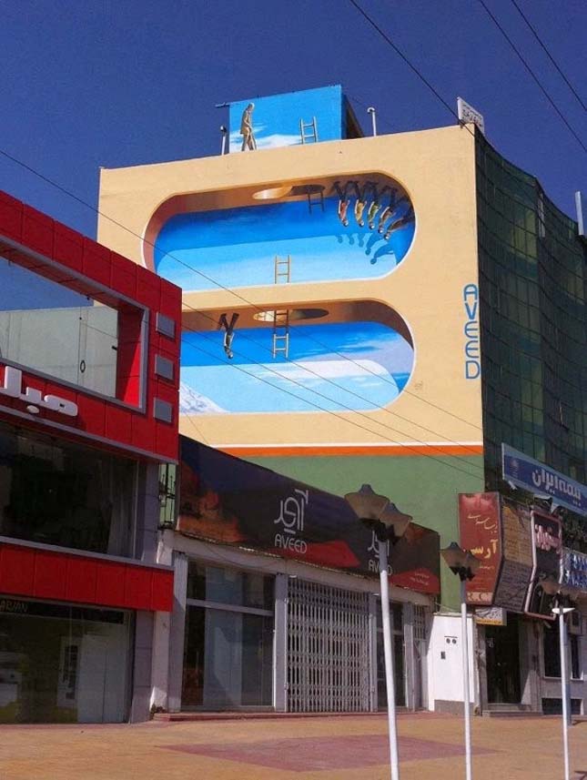 Teherán épületeit egy művész látványos alkotásaival dobja fel