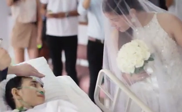 Szívszaggató esküvő: halálos ágyán vette el szerelmét egy férfi – videó