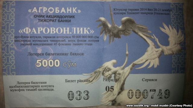 Kötelező lottózni Üzbegisztánban