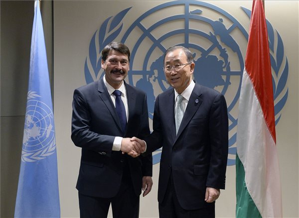 Klímacsúcs - Áder János Ban Ki Mun ENSZ-főtitkárral folytatott megbeszélést