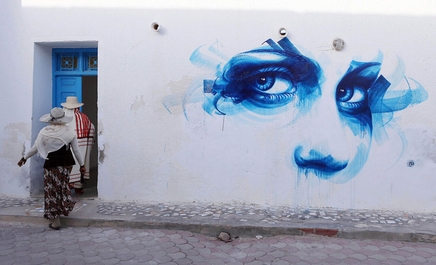 150 művész változtatta át a tunéziai falut egy művészeti galériává
