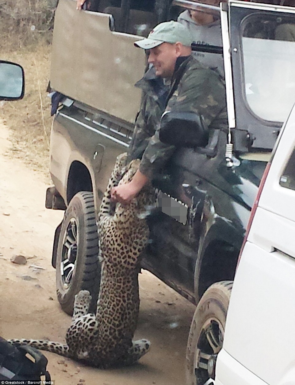 Hihetetlen pillanat a szafarin - táskával próbálták megfékezni a leopárdot - videó