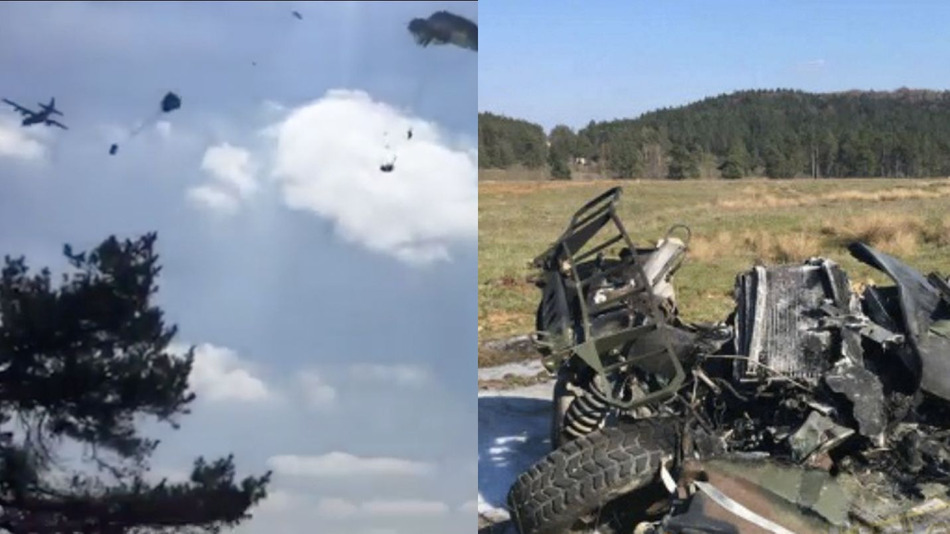 Németországban amerikai katonajárművek potyogtak az égből – videó