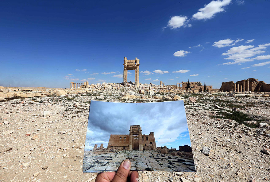Szomorú képek! Az ISIS előtt és után Palmürában