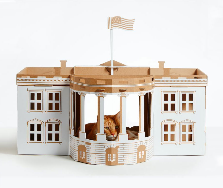 Hét különleges kartondoboz híres épületekről a macskádnak