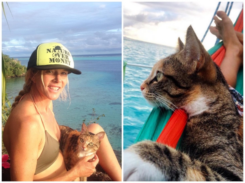 Macskájával járta be a világot vitorlás hajóján a fiatal nő