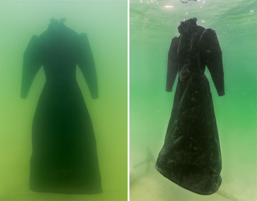 Kísérlet - Holt-tengerbe merítette a művész 2 évre a sötét ruhát