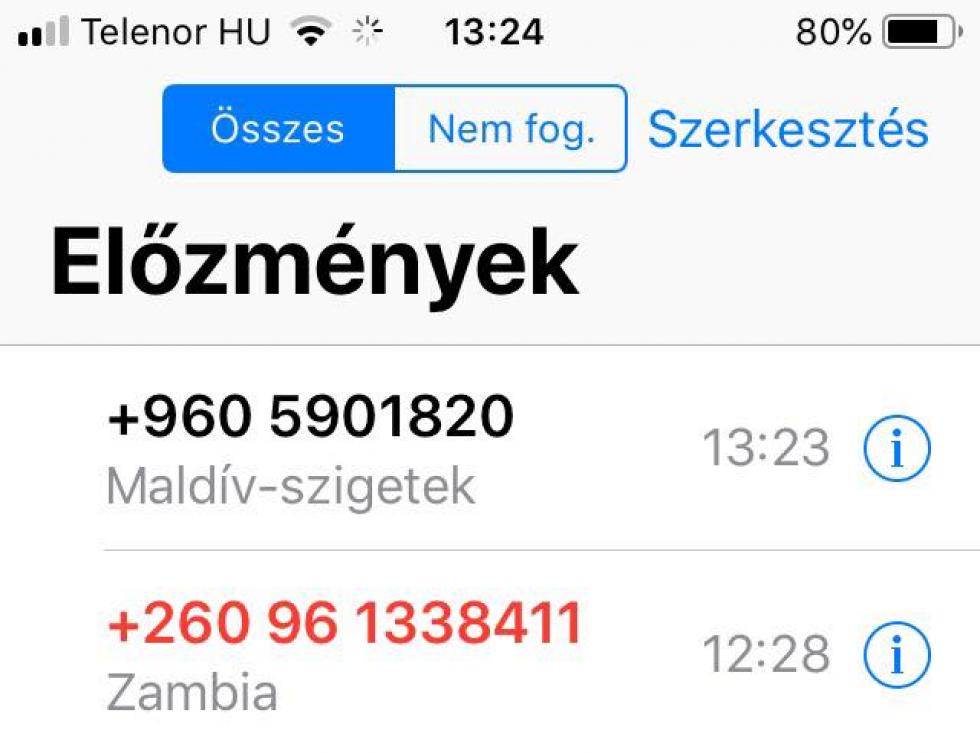 BRÉKING!- Senki ne vegye fel és ne hívja vissza ezeket a külföldi telefonszámokat, különben pénzcsalás áldozativá válnak
