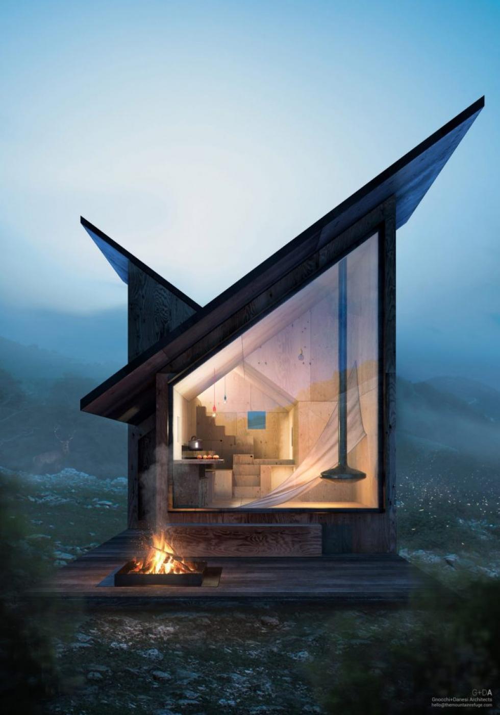 A Mountain Refuge egy nagyon modern moduláris kunyhó, amely bárhol felépíthető