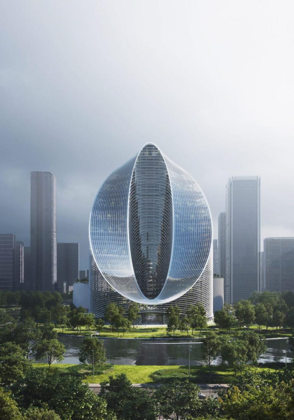 A BIG egy kerek felhőkarcolót tervez az OPPO számára Hangcsouban
