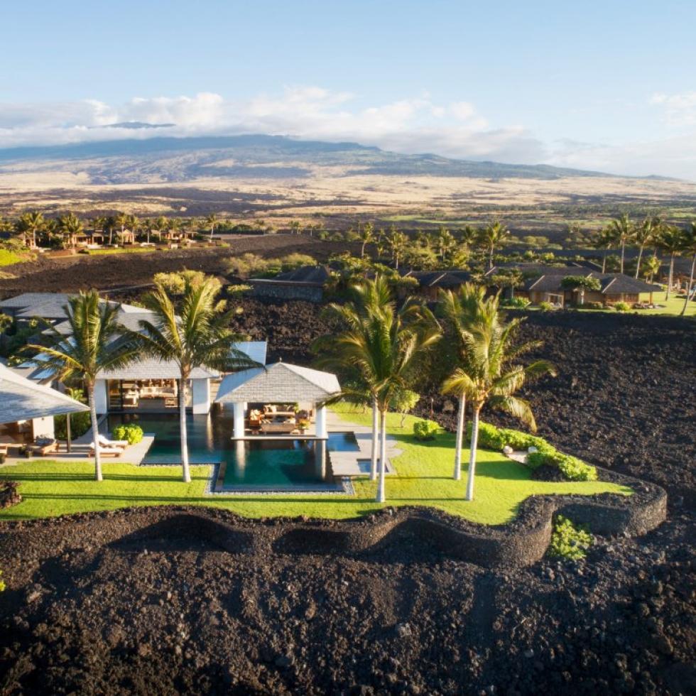 Hawaii luxusvilla, egy megkövült lávafolyás tetején