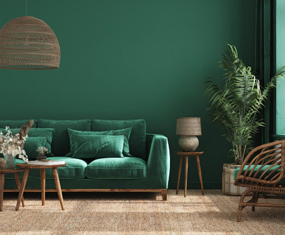 Belsőépítészeti inspiráció: 10 nappali, amely a zöld szín sokoldalúságát mutatja be