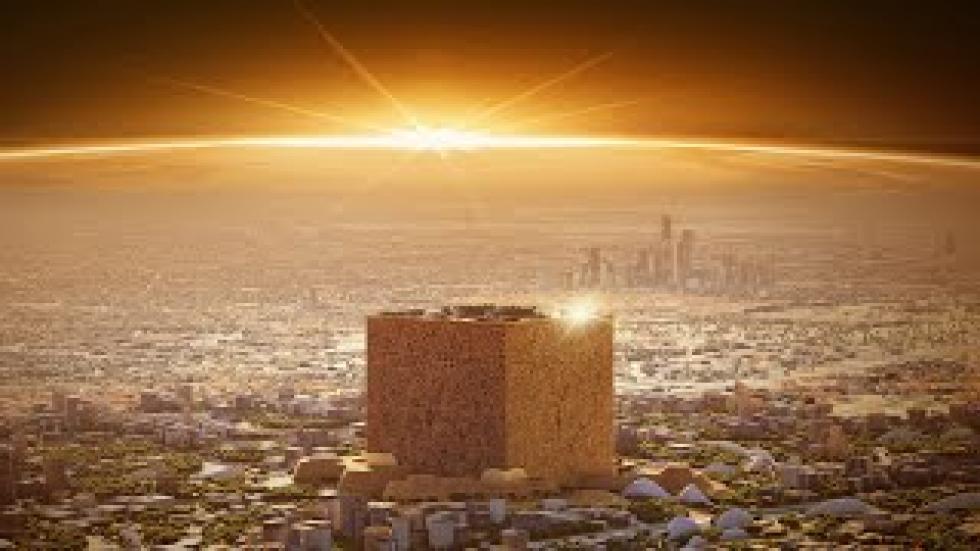 Szaúd-Arábia óriási kocka alakú szupermagas felhőkarcolót mutatott be Rijád belvárosában