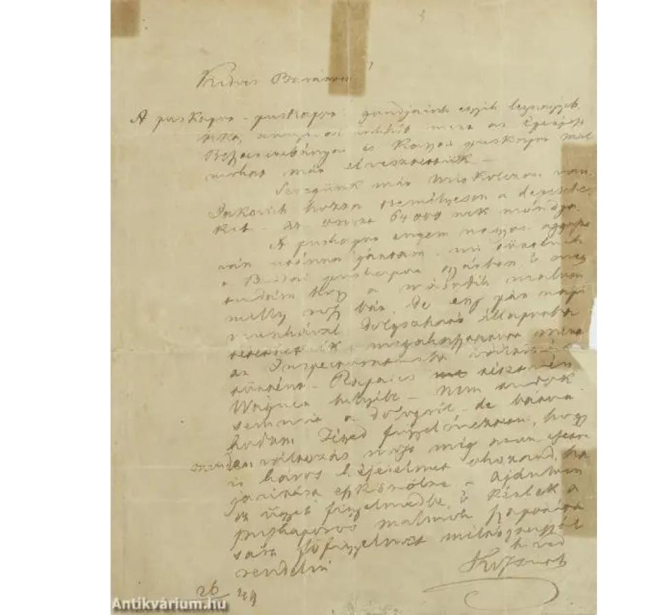 Több mint négymillió forintért kelt el Kossuth 1849-es levele Görgeihez