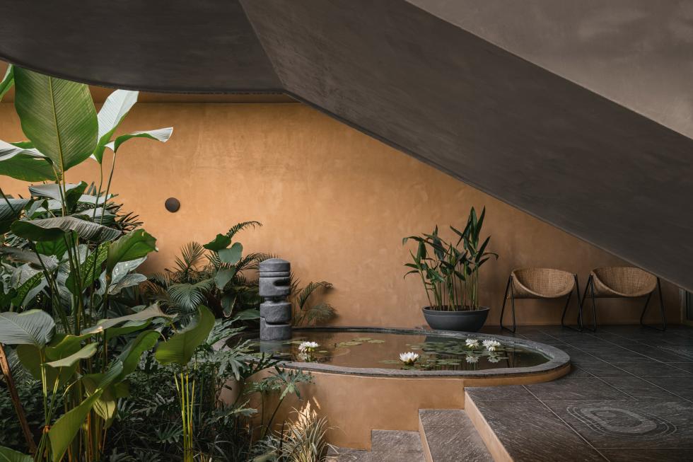 Modernista stílusú geometrikus villa Indiában