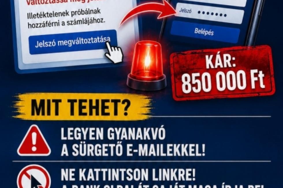 Hamis banki e-mail miatt többszázezer forint tűnt el a számláról