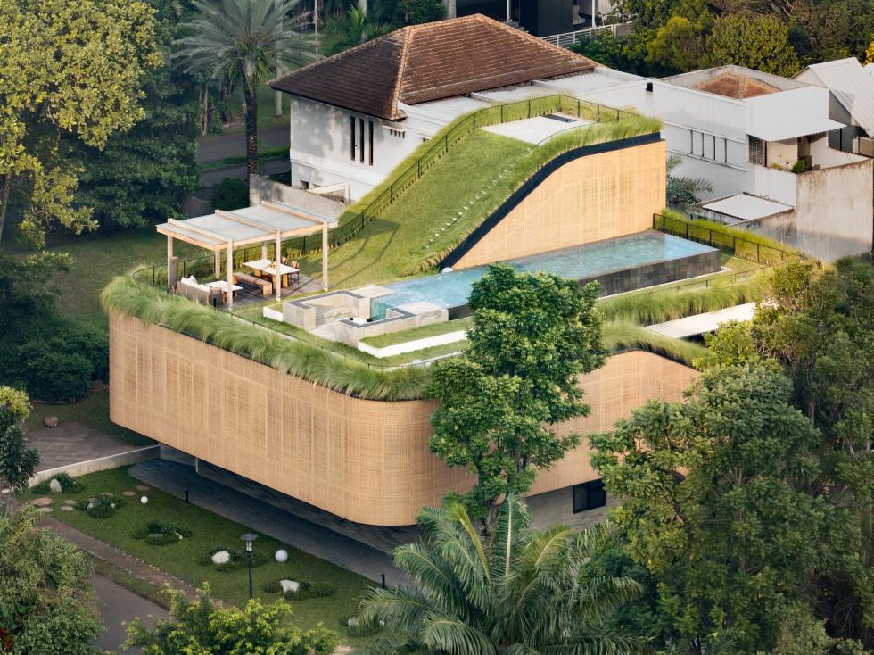 Járható zöldtetők terjesztik ki az indonéz luxus villa a lakótereit