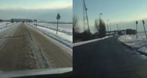 Selejtes magyar hó takarítás az osztrák magyar határon - videó