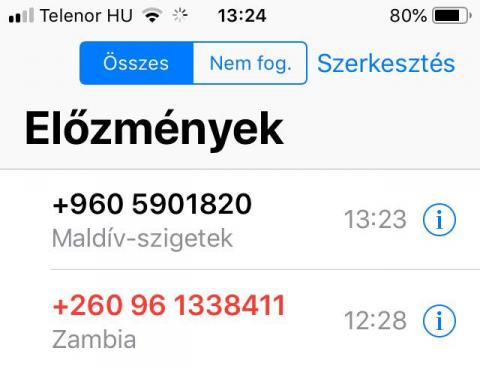 BRÉKING!- Senki ne vegye fel és ne hívja vissza ezeket a külföldi telefonszámokat, különben pénzcsalás áldozativá válnak