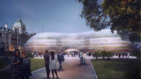 Norman Foster napvilágra hozta az “egyedülállóan brit” újrahasznosítható, ideiglenes parlament terveit