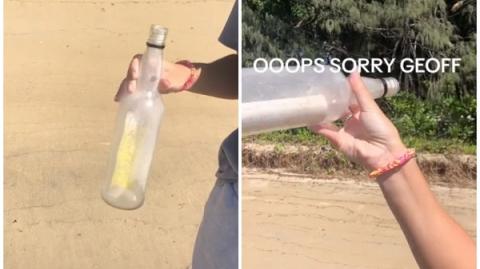 Emberi hamvakat rejtett a strandon talált palack