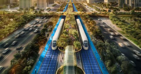 Az URB a világ legzöldebb autópályáját építi Dubaiban napelemes villamosokkal és városi farmokkal
