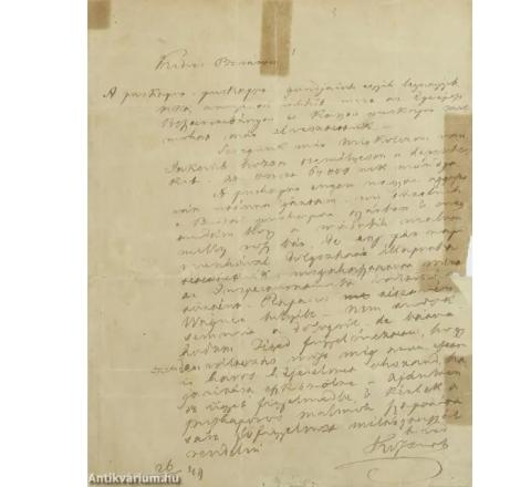 Több mint négymillió forintért kelt el Kossuth 1849-es levele Görgeihez