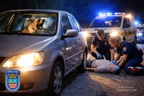 Életmentő fényjelzéseket adott le egy kutya Sopronban