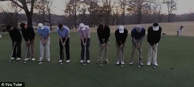 9 golfozó egy lyukba talál