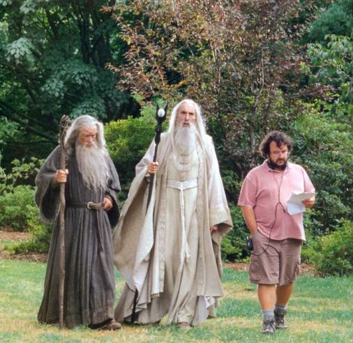Három mágus: Gandalf, Szarumán és Peter Jackson (c) New Line Productions