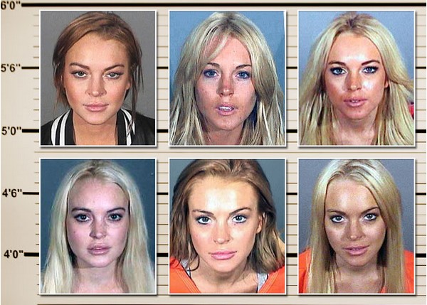 Lindsay Lohan hatodik rendőrségi profilképe