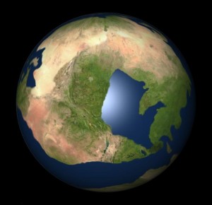A szuper kontinens,más néven Pangea: ebből származnak jelenlegi földrészeink.