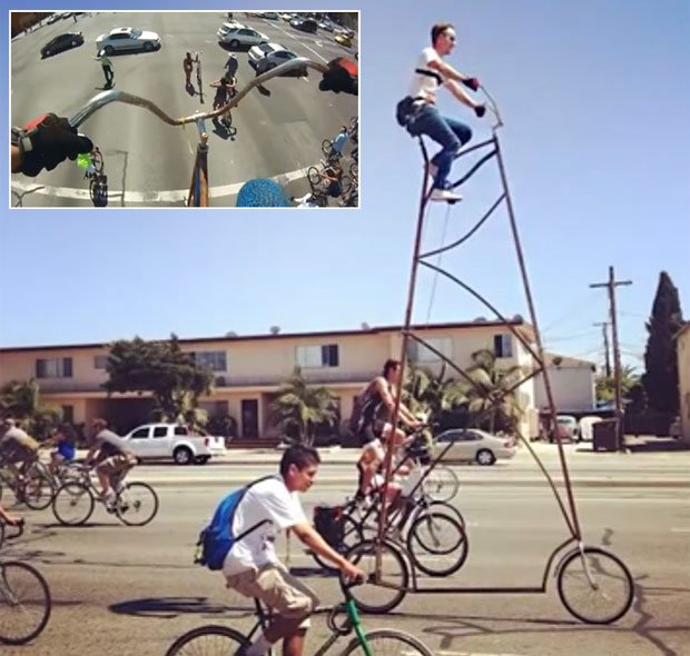 Óriás biciklit építettek 