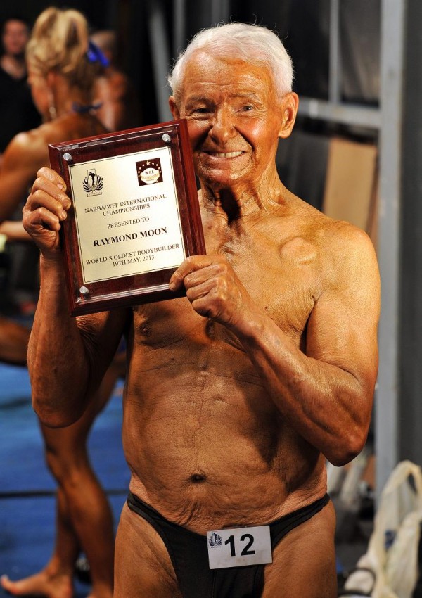 Elderly bodybuilder Ray Moon competes in WWF Masters, Melbourne, Australia - 19 May 2013