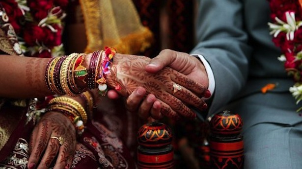 Archive-photo-shows-an-Indian-couple-at-their-wedding.-AFP