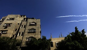 Rocket is launched towards Israel by Palestinian militant