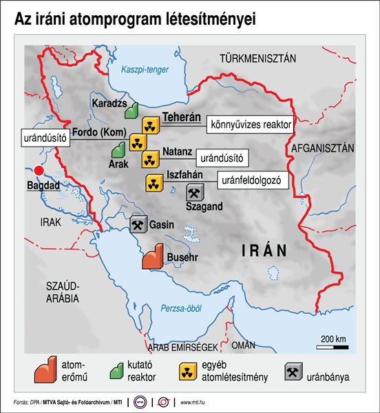 Az iráni atomprogram létesítményei
