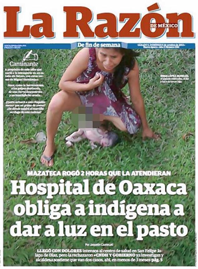 Címlapra került, ahogy a kórház előtt a füvön szülte meg gyerekét – fotó