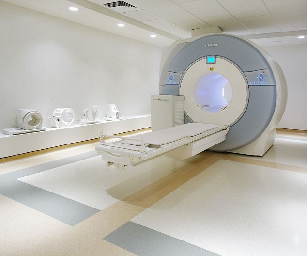 Horizontal MRI machine