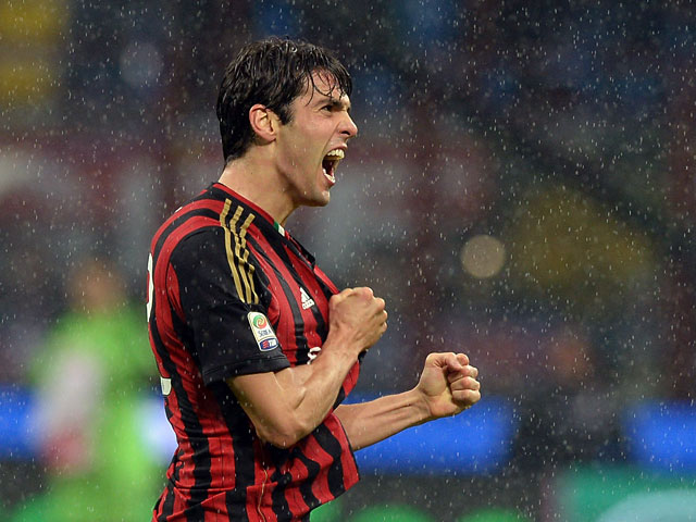 Kaká egy közeli fejessel szerzett vezetést a Milánnak (Forrás: Sportsmole)