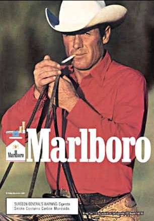 MARLBORO CIGARETTES POSTER ADVERT, MARLBORO MAN, COWBOY SMOKING