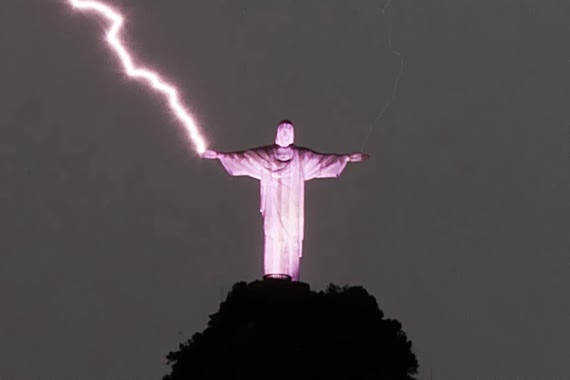 Villám csapott a Krisztus-szoborba, Rio de Janeiro jelképébe
