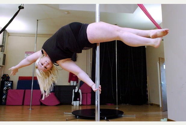 DEIH20120525A-002_C.JPG Picture: Ian Hodgkinson Emma Haslam , 26, owner of Emma's Pole Dancing club is running a pole dancing competition at the Guildhall Theatre in Derby on Sunday, June 3.    Contact  Emma 07866 715556