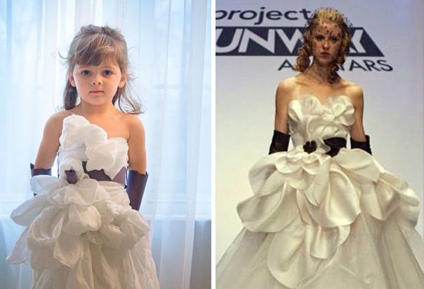 A négyéves kislány és anyukája papírból alkotják újra a híres ruhákat