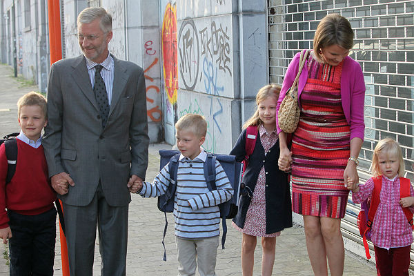 Fülöp belga király családjával