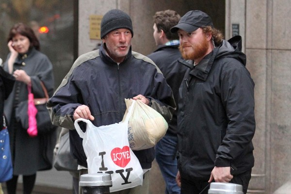 Richard Gere is convincing as homeless man while filming