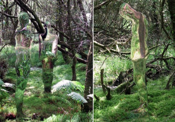 A Predatort idéző alakok a skóciai erdőben - fotók és videó