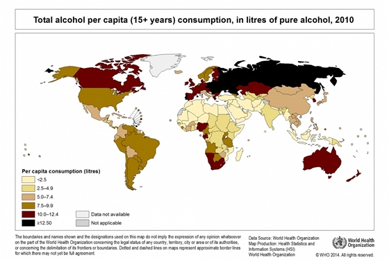 A világ alkoholtérképén Magyarország az élen van!