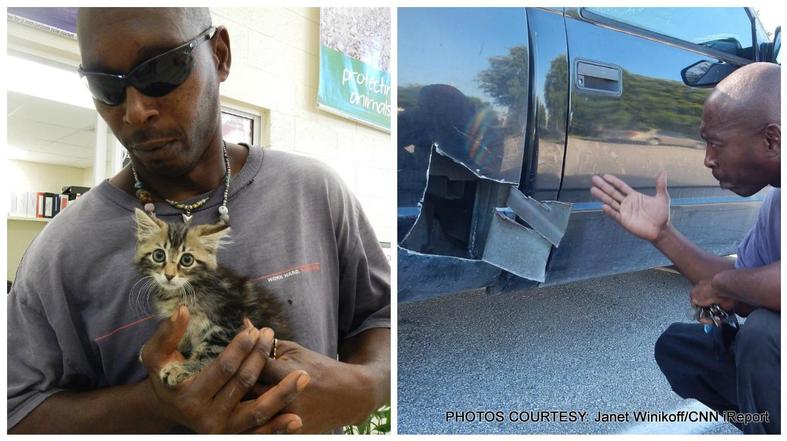 Szétvágta a pickup-ját, hogy kimentsen egy cicát – videó