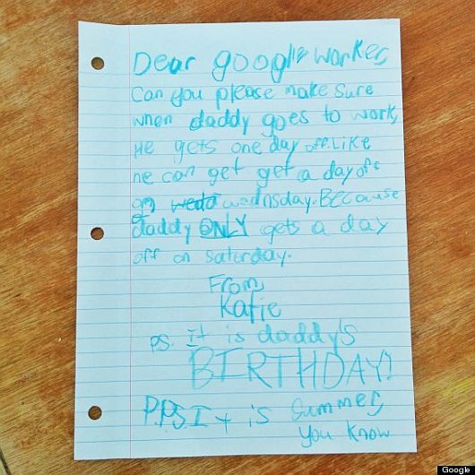 A Google-nek írt levelet a kislány